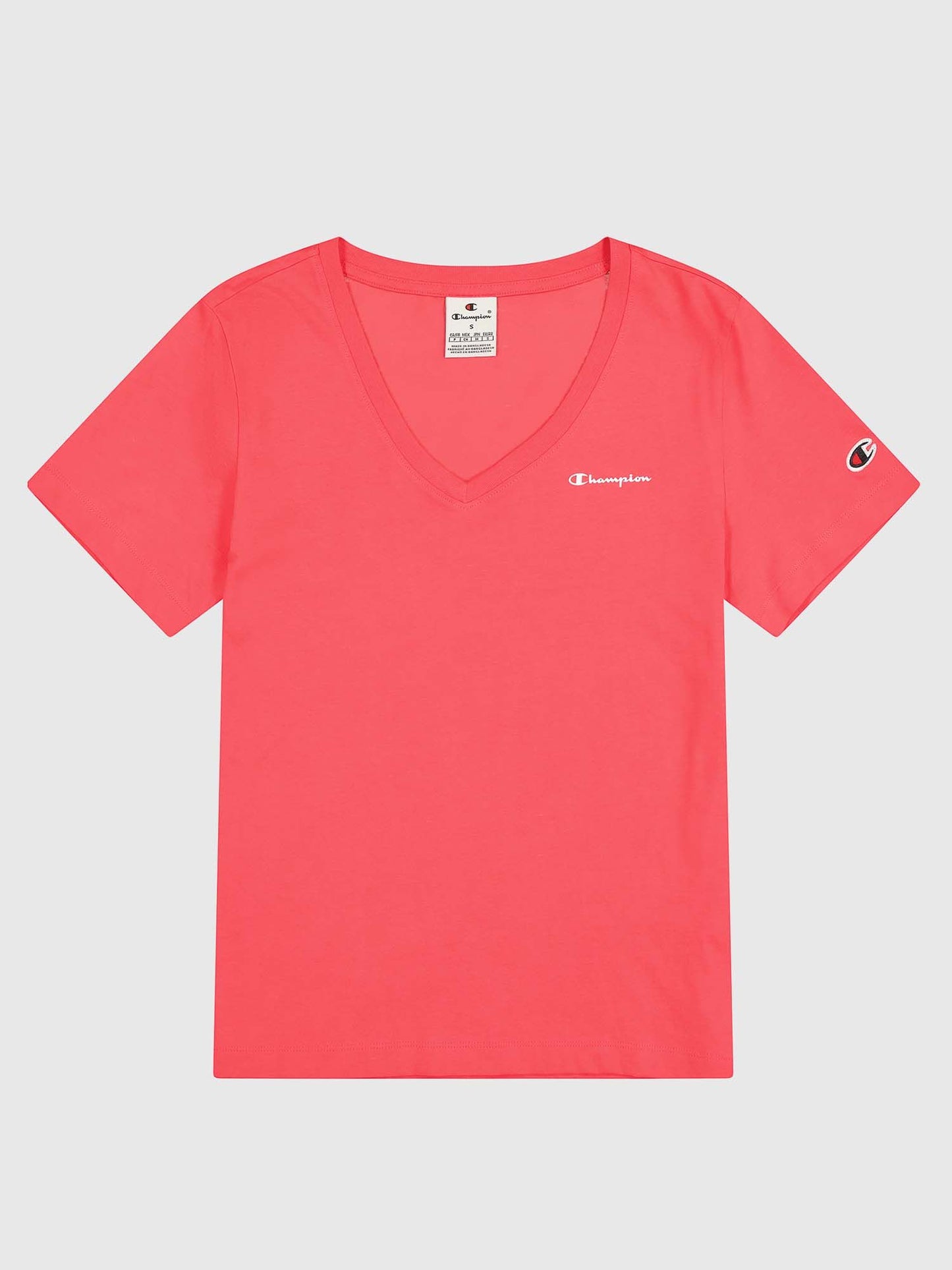 T-SHIRT SCOLLO A V CHAMPION DONNA CORALLO