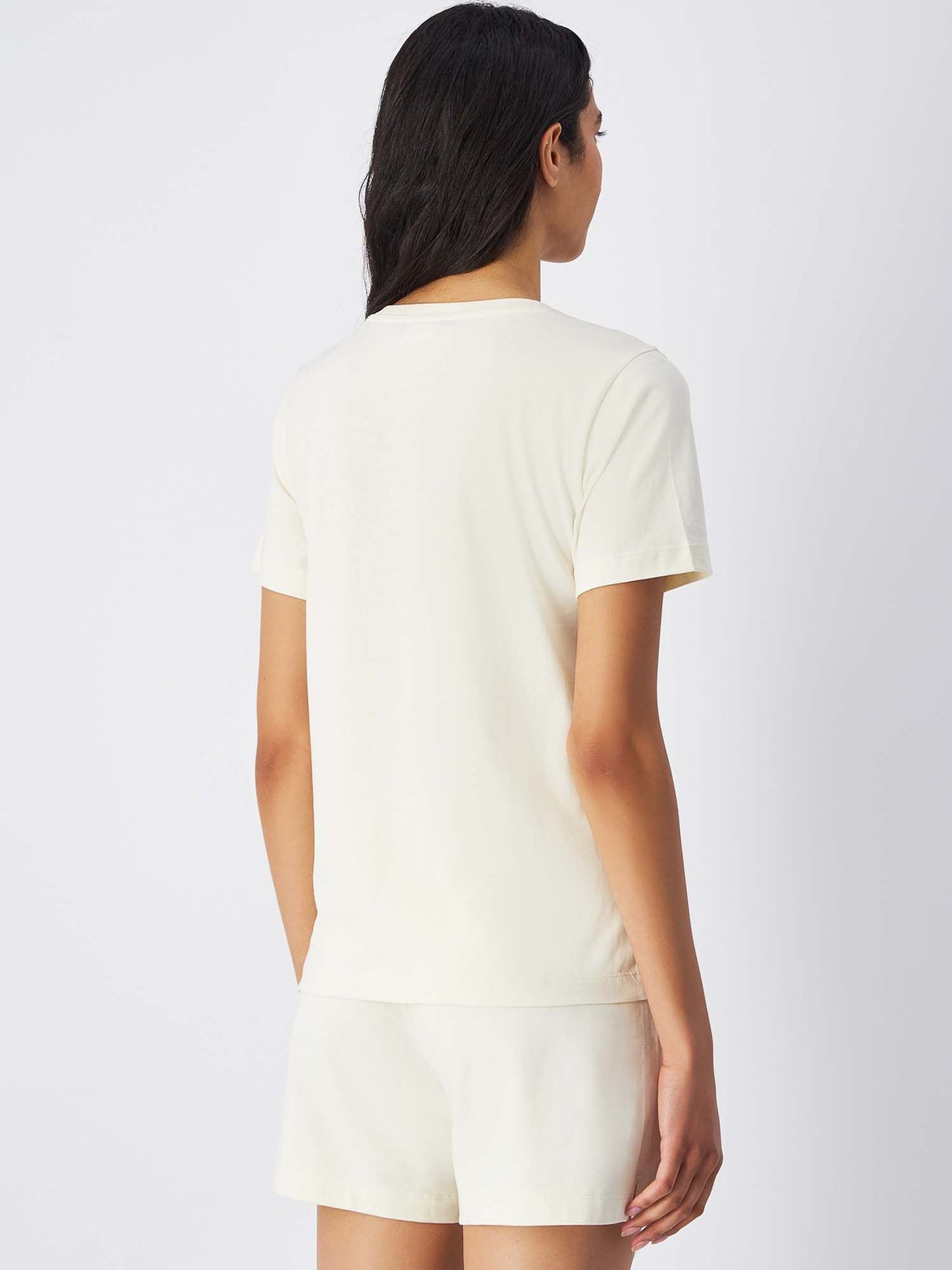 T-SHIRT SCOLLO A V CHAMPION DONNA BIANCO