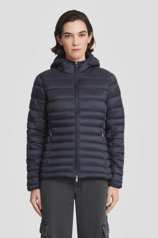 Piumino corto nero trapuntato FLORA 5.0