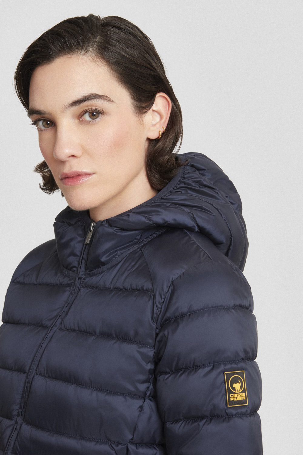 Piumino corto nero trapuntato FLORA 5.0