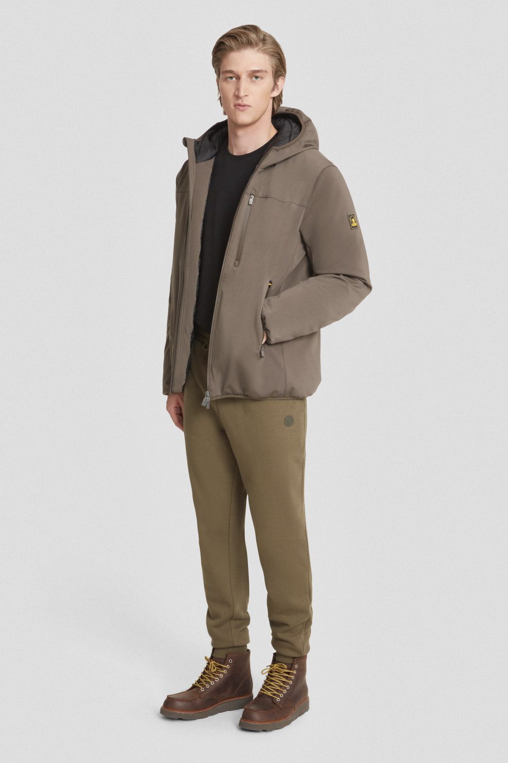 Giacca corta verde militare  in softshell JAYDEN 3.0
