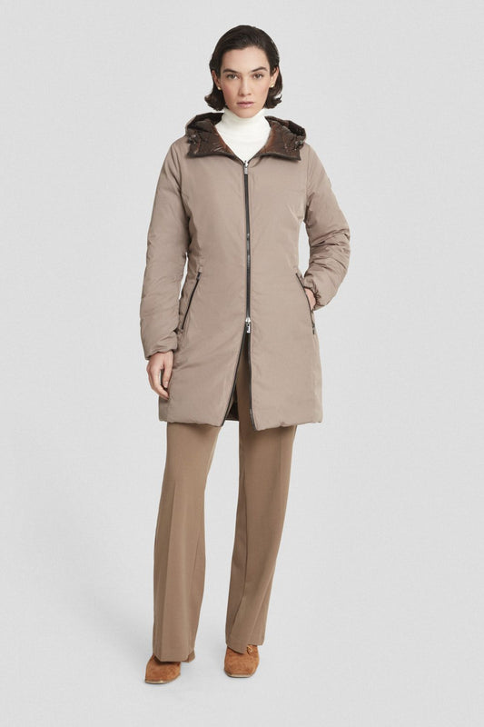 Piumino lungo marrone reversibile KALIE 2.0