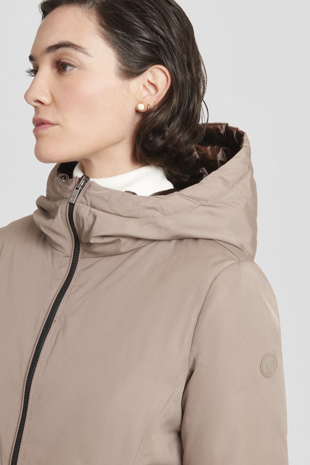 Piumino lungo marrone reversibile KALIE 2.0