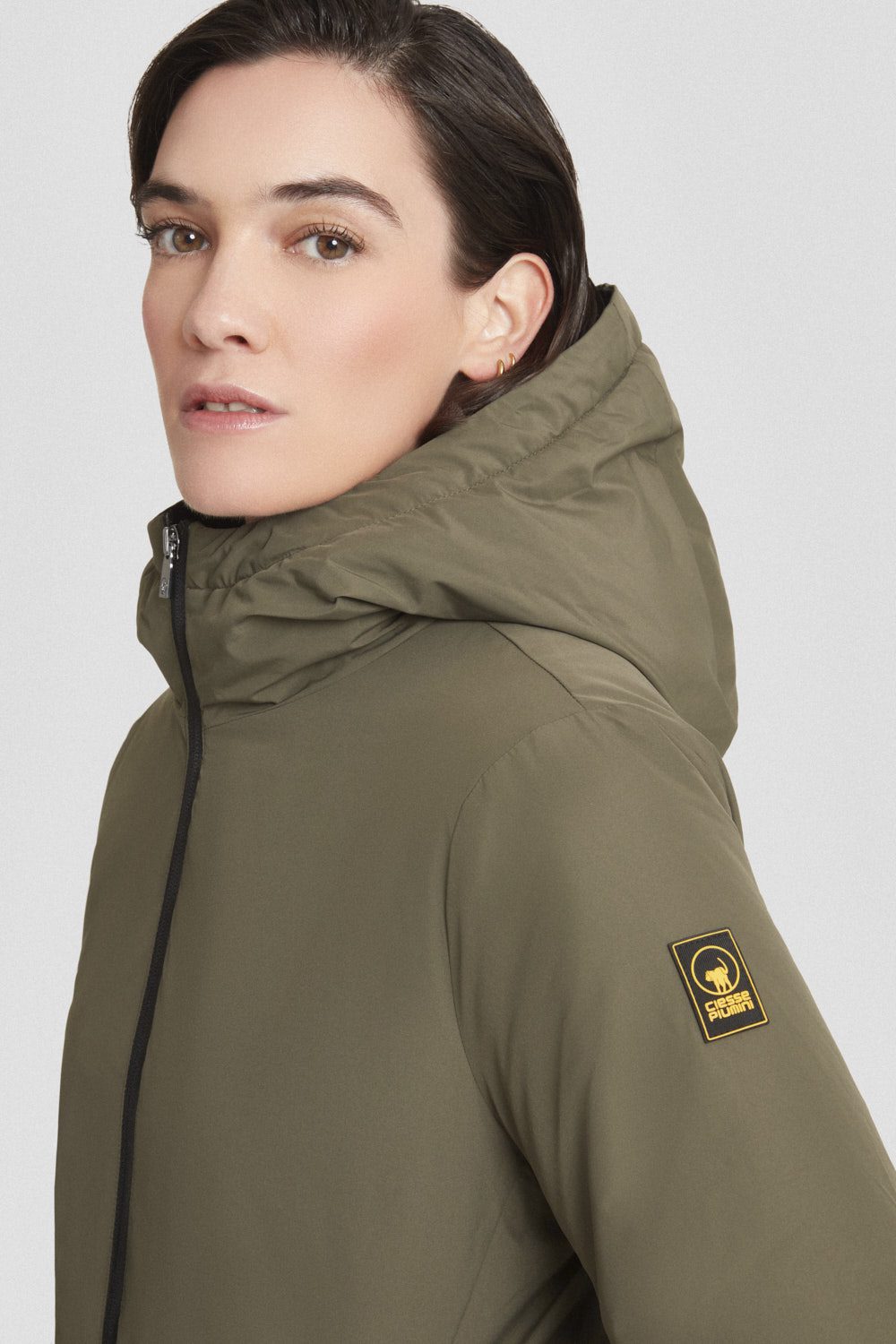 Giacca lunga imbottita con cappuccio Matilda