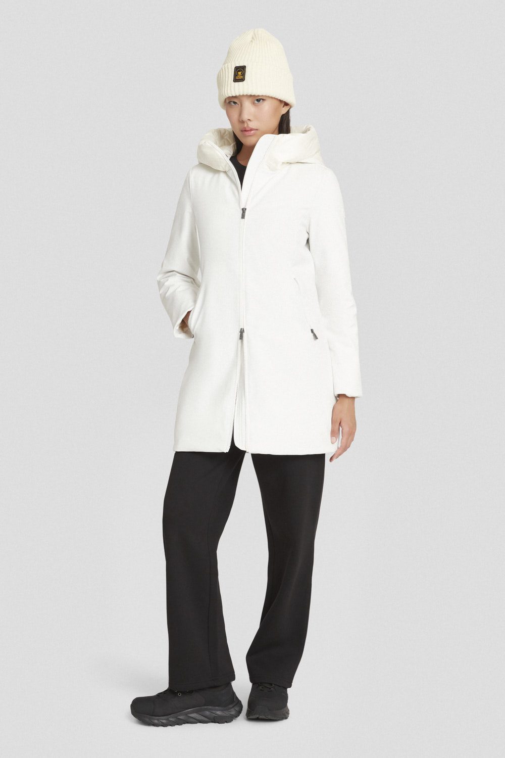 Giacca lunga bianca imbottita in softshell MIRE 3.0