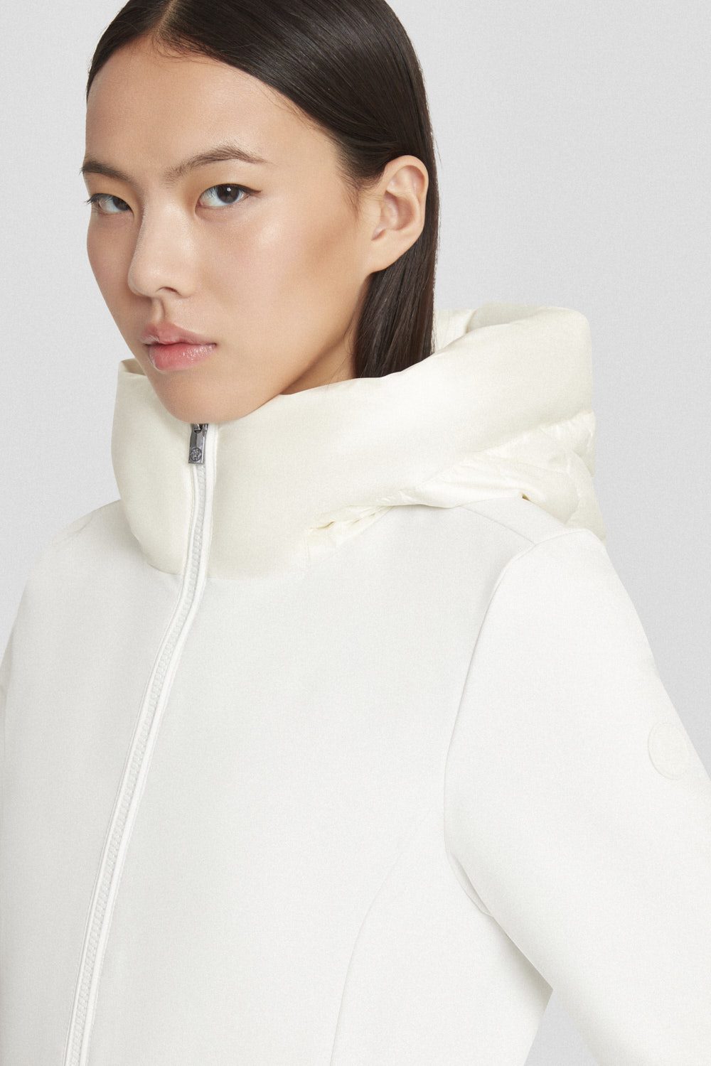 Giacca lunga bianca imbottita in softshell MIRE 3.0