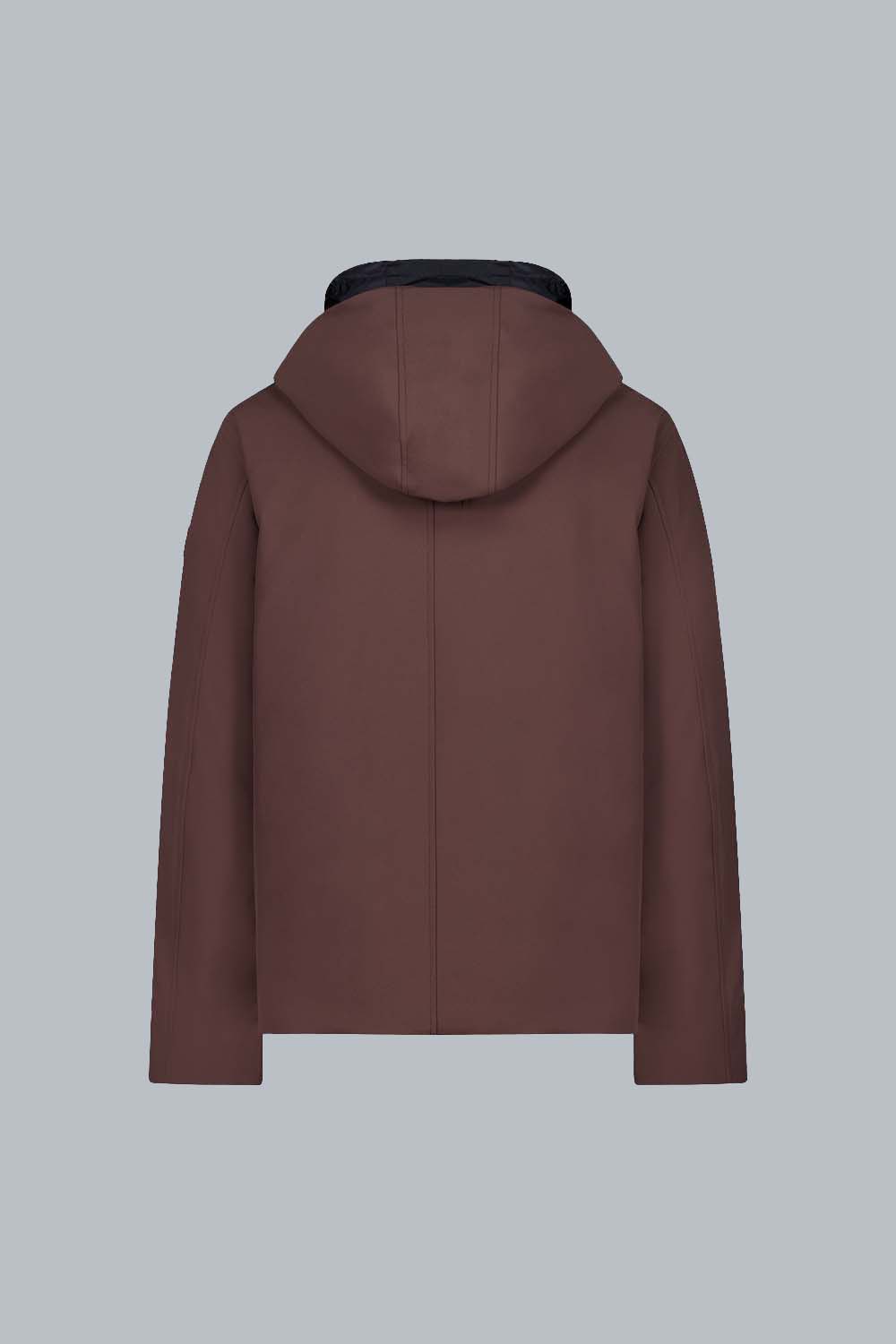 PENDER – Giacca in softshell marrone con cappuccio e pettorina staccabili