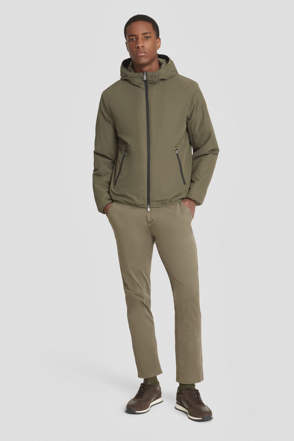 Giacca imbottita verde con cappuccio PETER