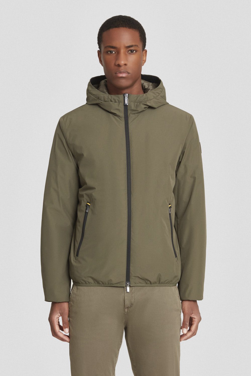 Giacca imbottita verde con cappuccio PETER