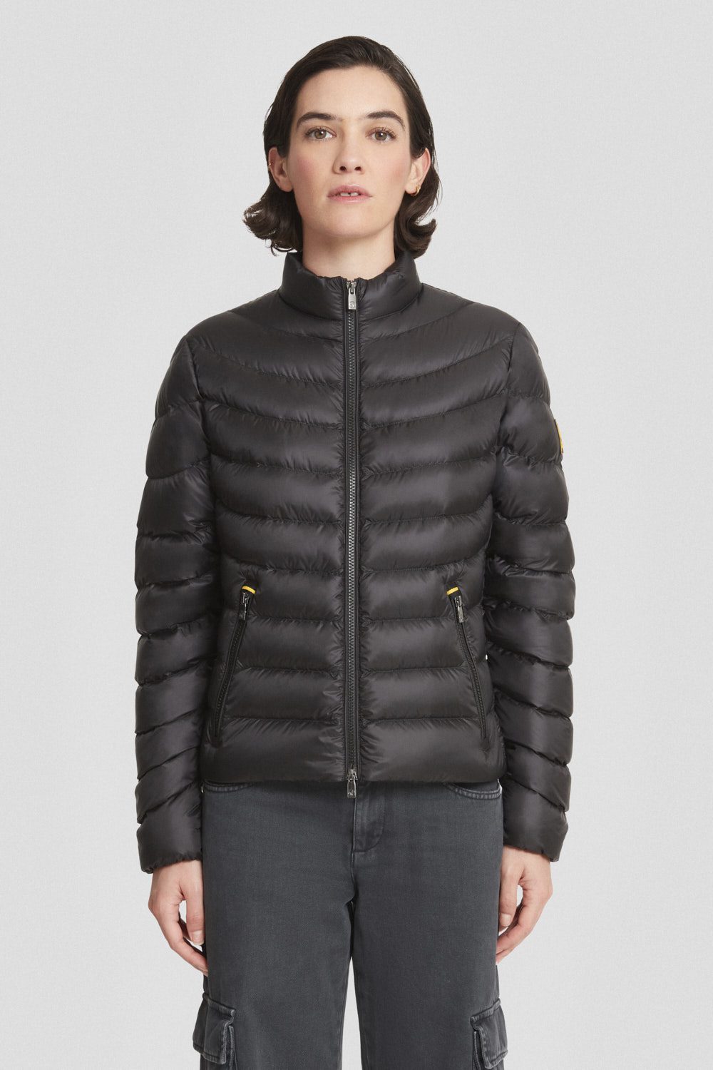 Piumino leggero nero senza cappuccio PISKA