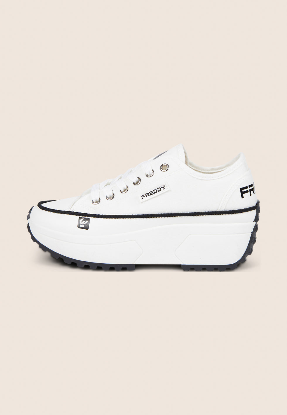 Sneakers in tela da donna con suola platform