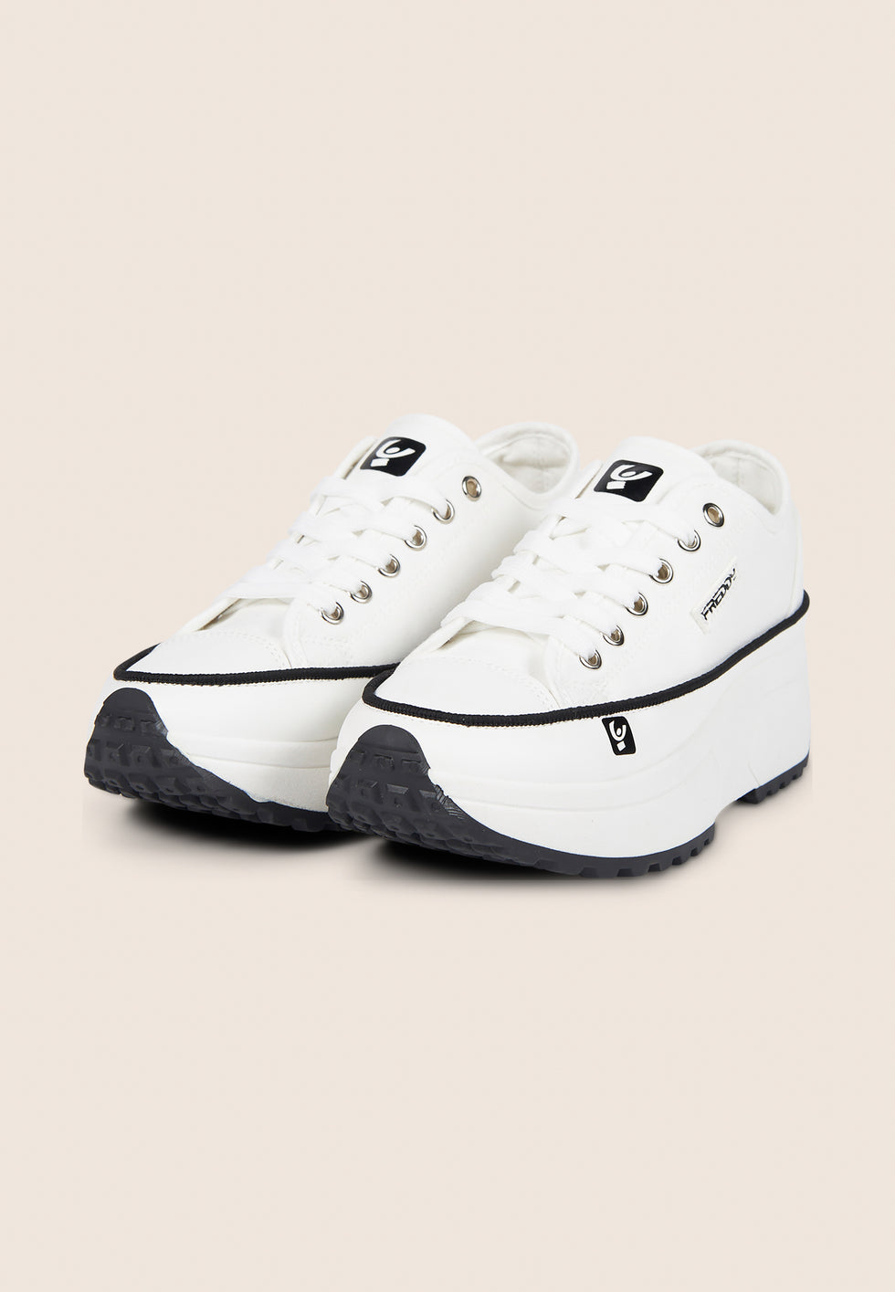 Sneakers in tela da donna con suola platform