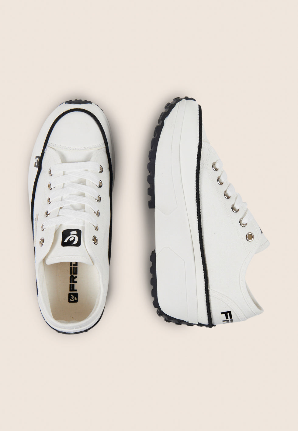 Sneakers in tela da donna con suola platform