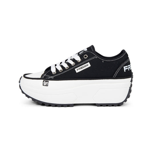 Sneakers in tela da donna con suola platform