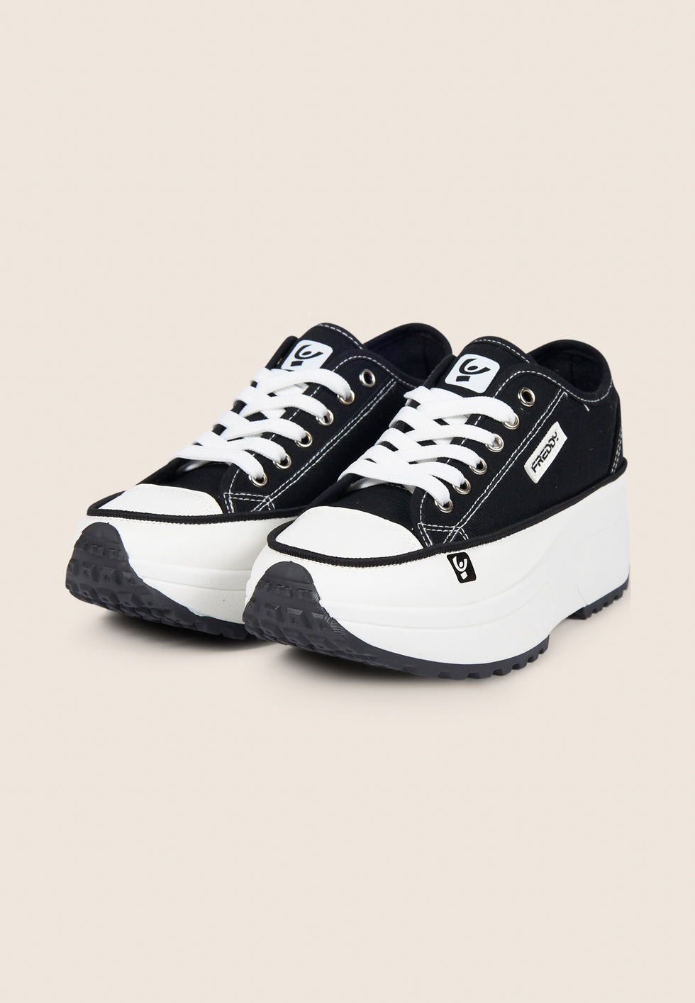 Sneakers in tela da donna con suola platform