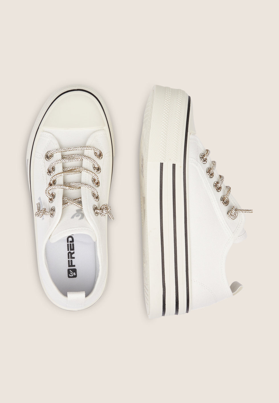 Sneaker in Canvas con lacci microdiamonds