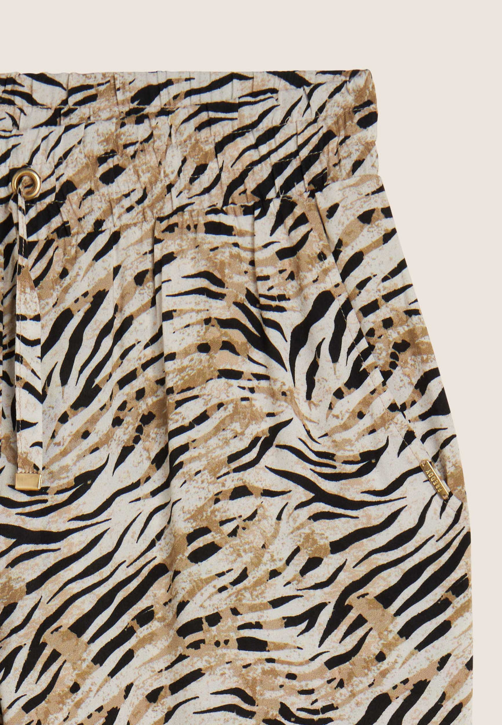Pantaloni regular fit in viscosa animalier con gamba dritta