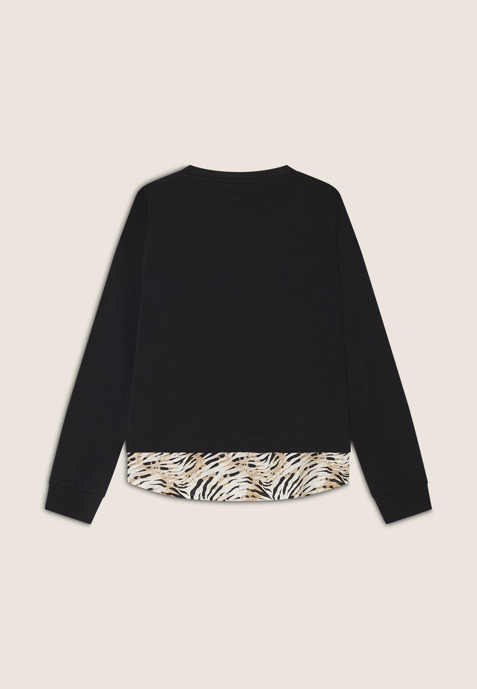Felpa con inserto effetto camicia e dettagli dorati