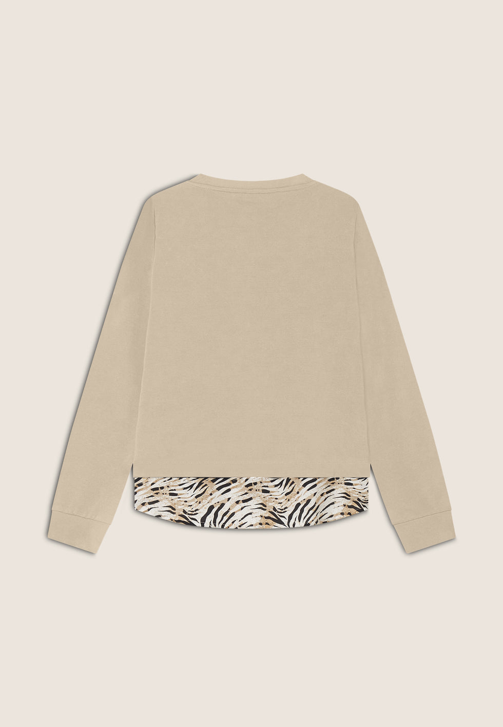 Felpa con inserto effetto camicia e dettagli dorati