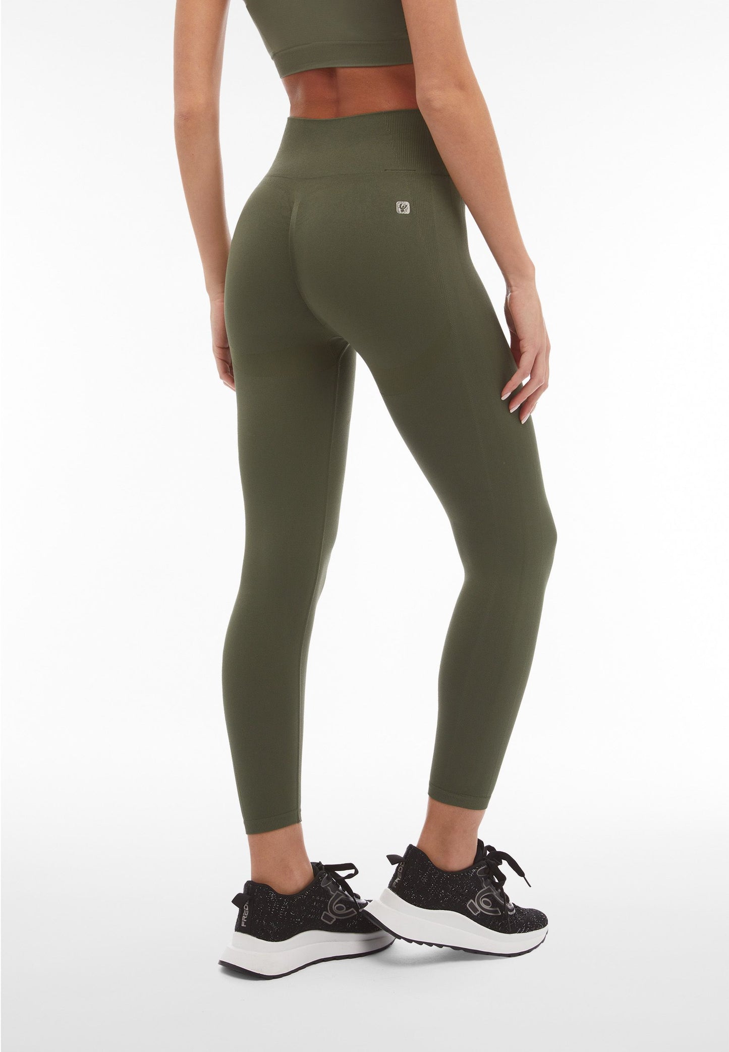 Leggings seamless Freddy vita alta 7/8 con dettagli in costina