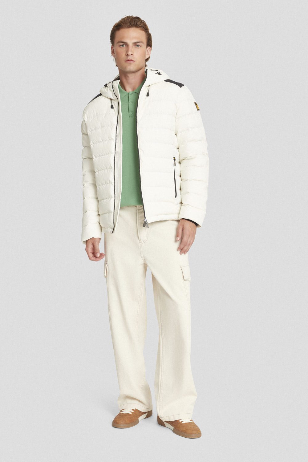 Piumino corto bianco con cappuccio STEVENSON 3.0