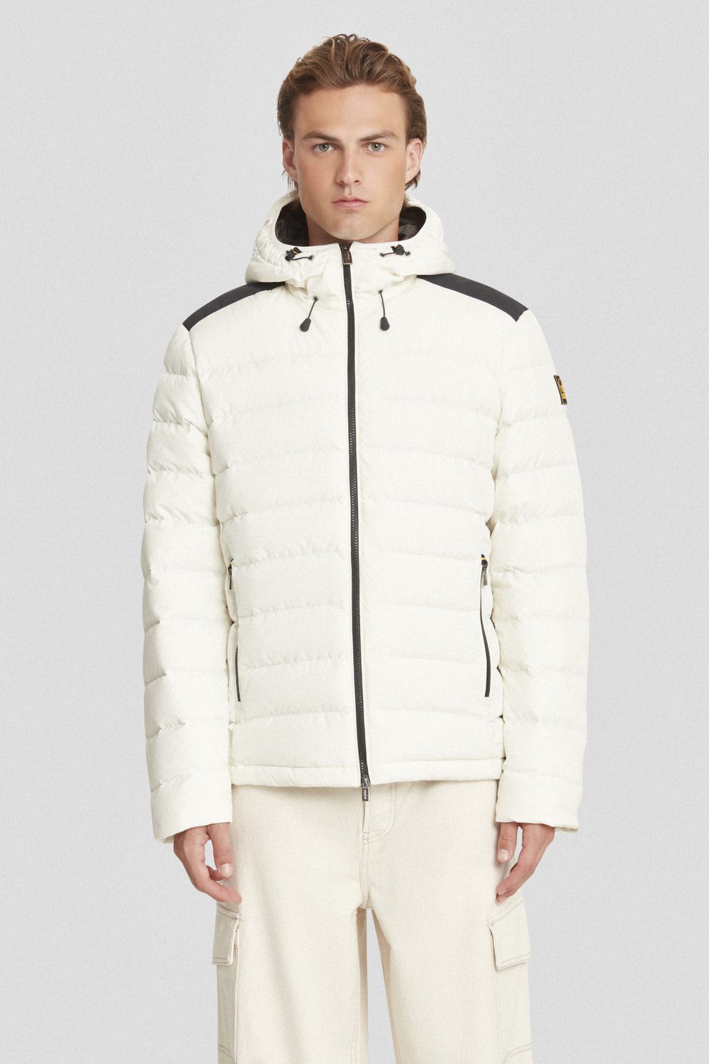 Piumino corto bianco con cappuccio STEVENSON 3.0