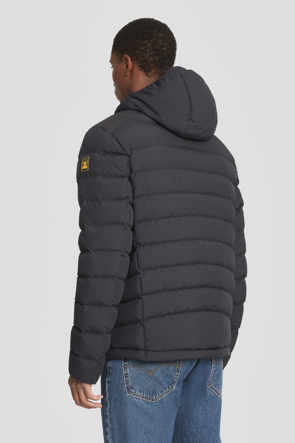 Piumino corto nero con cappuccio STEVENSON 3.0