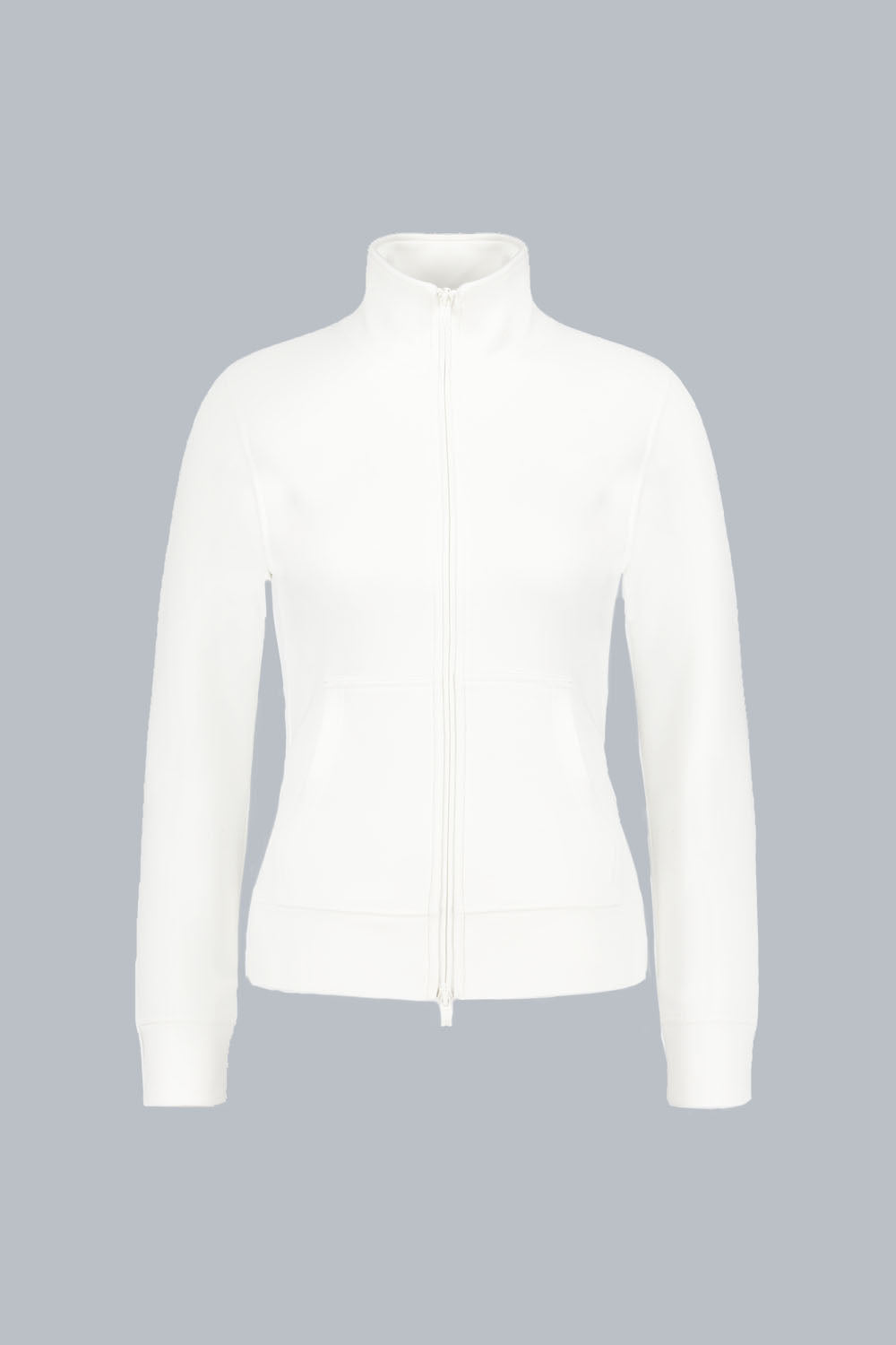 VANE – Felpa full zip bianca in tessuto tecnico