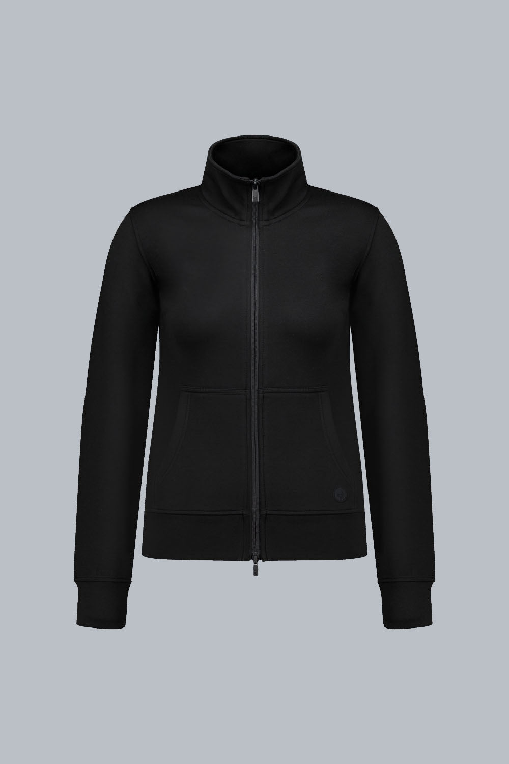 VANE – Felpa full zip nera in tessuto tecnico