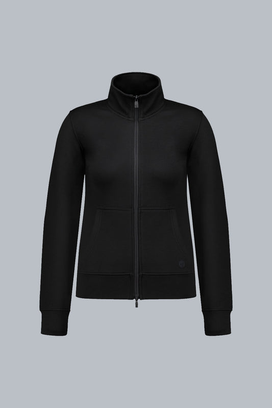 VANE – Felpa full zip nera in tessuto tecnico