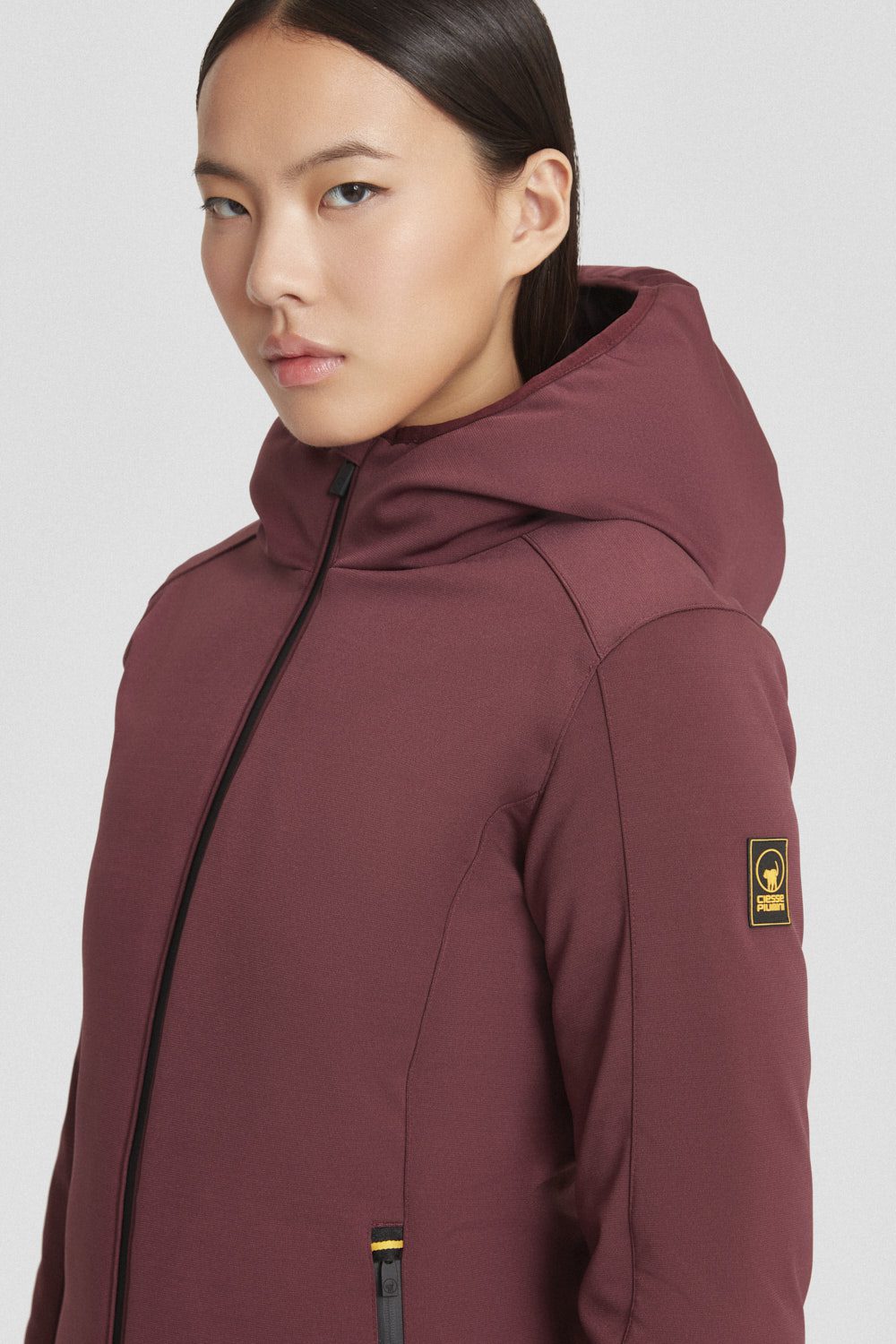 Giacca lunga prugna in softshell YSABEL 3.0