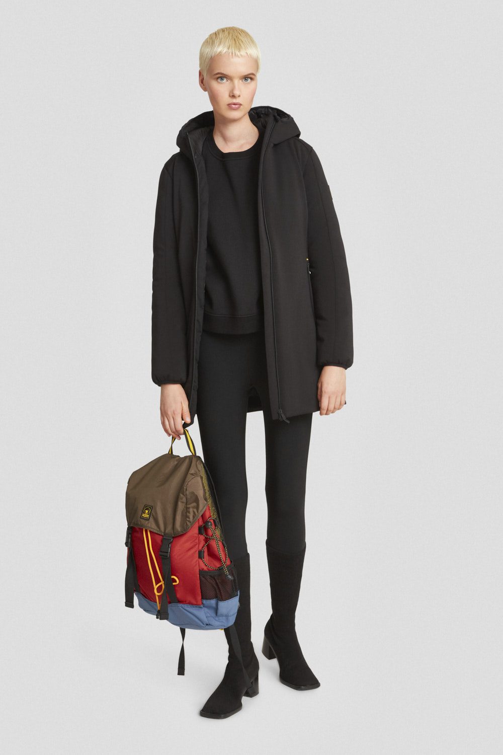 Giacca lunga nero in softshell YSABEL 3.0