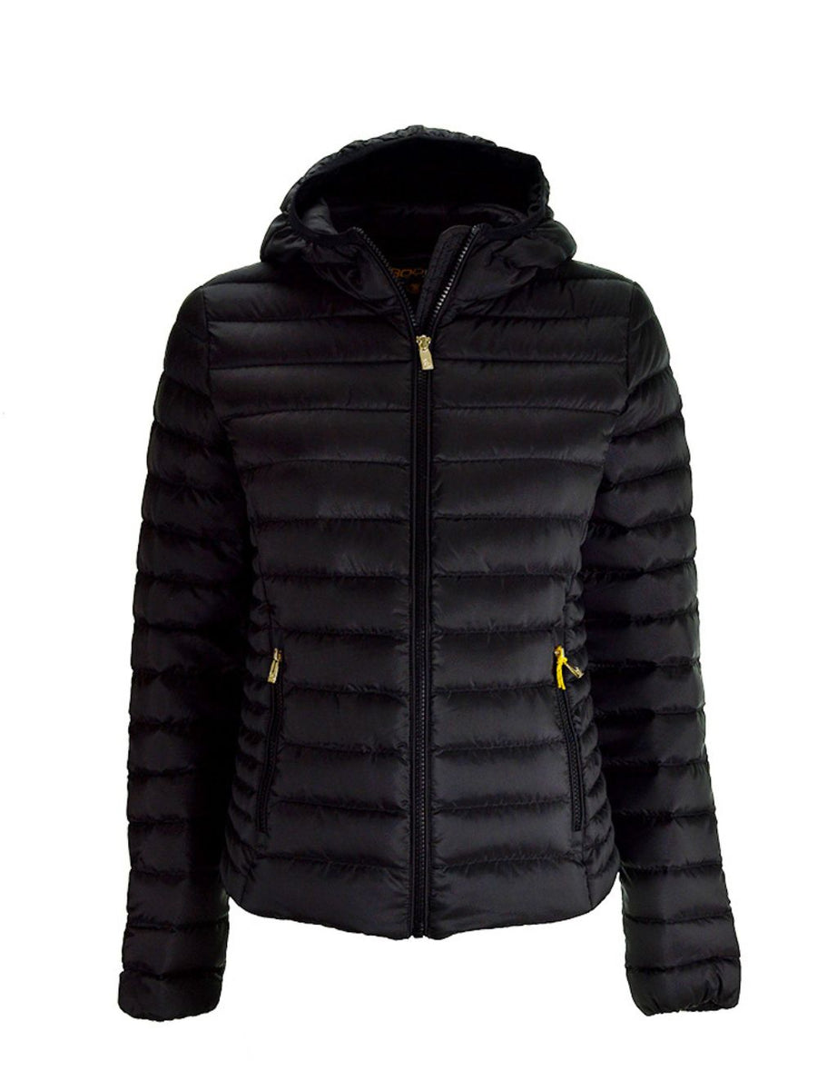 Piumino leggero nero con cappuccio AGHATA